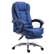 Desk Chairs Computer Chair Lifting Swivel Chair Flat Reclining Office Chair Home Office Chair Fabric Reclining Boss Chair Game Chair Soft and Comfortable (Color : Dark Blue)