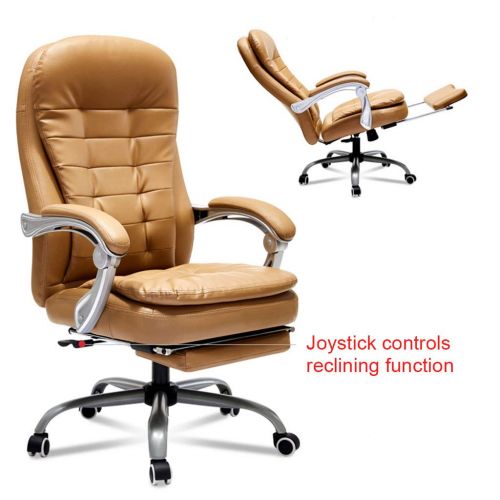  Desk Chairs Chairs Sofas Home Computer Chair Leather Office Chair Leather Chair Study Room Back seat Reclining Lift Armchair (Color : Brass, Size : 70cm70cm116cm)