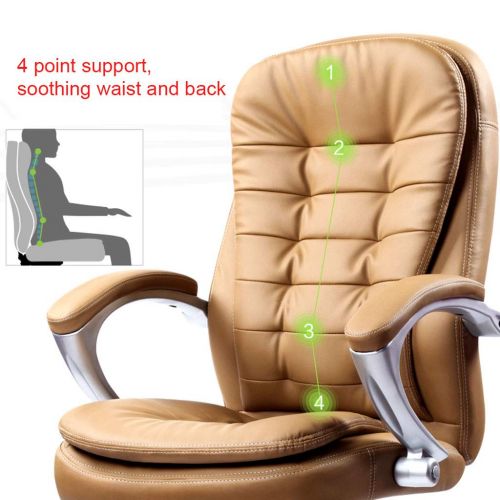  Desk Chairs Chairs Sofas Home Computer Chair Leather Office Chair Leather Chair Study Room Back seat Reclining Lift Armchair (Color : Brass, Size : 70cm70cm116cm)