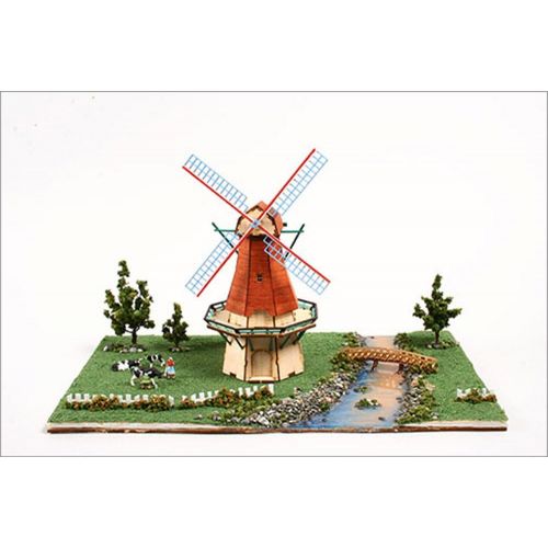  YOUNGMODELER Desktop Wooden Model Kit Dutch windmill 2