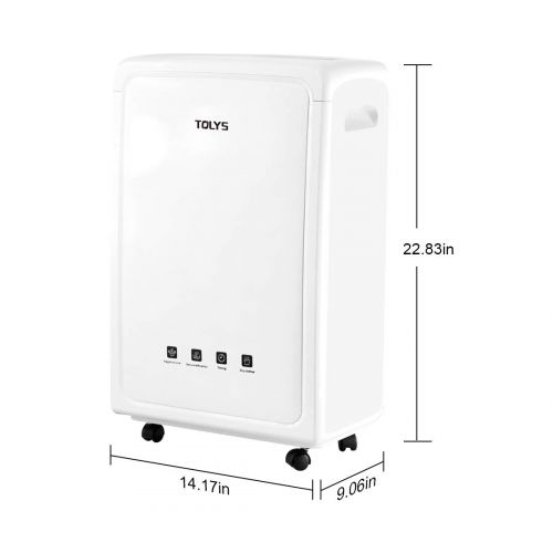  Desktop TOLYS 70 Pint Portable Dehumidifier  Large Capacity Home Dehumidifier  4000Sq Feet Coverage  Practical and Ergonomic  Fan Wheels and Automatic Drainage  Ideal for Basements, A