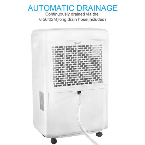  Desktop TOLYS 70 Pint Portable Dehumidifier  Large Capacity Home Dehumidifier  4000Sq Feet Coverage  Practical and Ergonomic  Fan Wheels and Automatic Drainage  Ideal for Basements, A