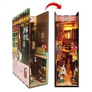 Desmond 3D Wooden DIY Book Stand Relief Grocery Store Handmade Puzzles Relieve Stress Artistic Dollhouse with Sensor Light Home Decoration Educational Toys Childrens Gift