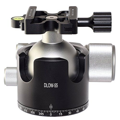  Desmond DLOW-55 Tele Lens Kit 55mm Low Profile Ball Head & 3 QR Plate Arca  RRS Compatible w Pan Lock for Tripod