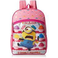 Despicable Me Girls Universal Cupcake Front Zipper Pocket Pink 16 Inch Backpack
