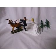 Dessert tool Wedding Reception Party Deer Bow Arrow Hunter Hunting Cake Topper