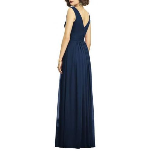 Dessy Collection Surplice Ruched Chiffon Gown