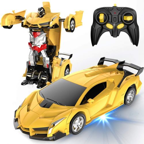  Desuccus Remote Control Car, Transform Robot RC Cars for Kids Toys, 2.4Ghz 1:18 Scale Racing Car with One-Button Deformation, 360°Drifting, Christmas Birthday Gifts for Boys Girls