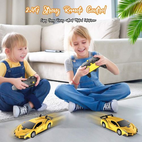  Desuccus Remote Control Car, Transform Robot RC Cars for Kids Toys, 2.4Ghz 1:18 Scale Racing Car with One-Button Deformation, 360°Drifting, Christmas Birthday Gifts for Boys Girls