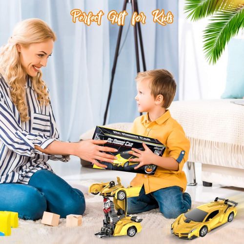  Desuccus Remote Control Car, Transform Robot RC Cars for Kids Toys, 2.4Ghz 1:18 Scale Racing Car with One-Button Deformation, 360°Drifting, Christmas Birthday Gifts for Boys Girls