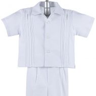 Details and Traditions Boys Guayabera Shirt, Boys Baptism Shirt w Pants Set, Mexican Wedding Shirt, Cotton Guayaberas, style 908