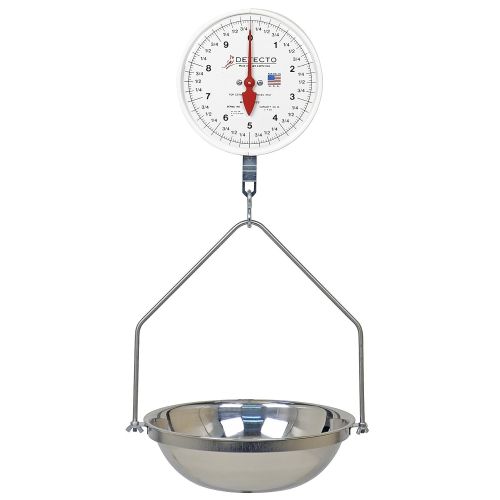  Detecto MCS-20DF Hanging Dial Scale, 20 lb. Capacity, Fish Pan, Double Dial