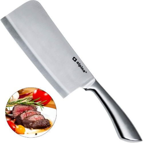  [아마존베스트]Deuba Alpina Chopping Hatchet Kitchen Hatchet I Stainless Steel 18 cm for Bone Meat Kitchen Knife Chopping Knife Butcher Hatchet Meat Hatchet