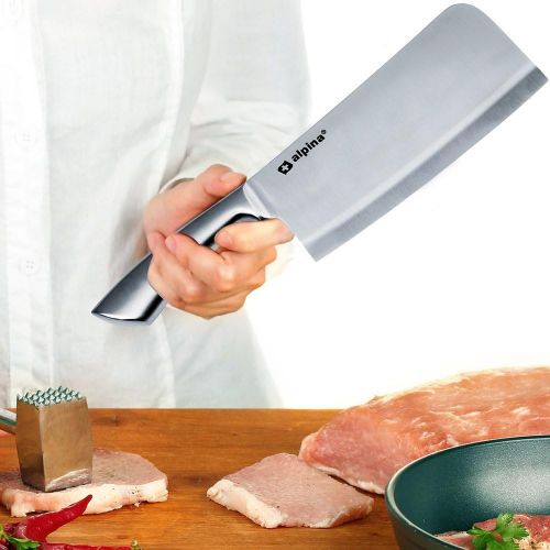  [아마존베스트]Deuba Alpina Chopping Hatchet Kitchen Hatchet I Stainless Steel 18 cm for Bone Meat Kitchen Knife Chopping Knife Butcher Hatchet Meat Hatchet