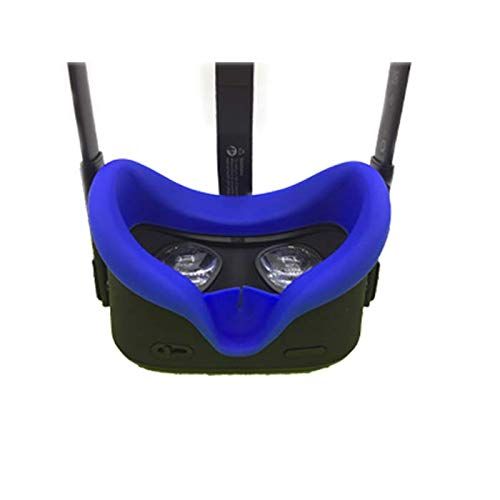  Devansi VR Face Silicone Cover Mask & Face Pad for Oculus Quest Face Cushion Cover Sweatproof Lightproof (Blue)