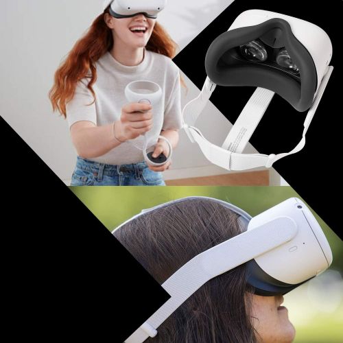  [아마존베스트]Devansi VR Silicone Interfacial Cover for Oculus Quest 2 Eye Protect Cover Sweatproof Lightproof Anti-Leakage