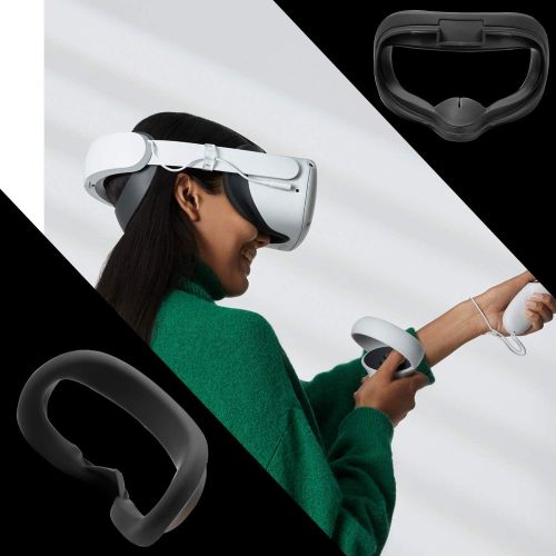  [아마존베스트]Devansi VR Silicone Interfacial Cover for Oculus Quest 2 Eye Protect Cover Sweatproof Lightproof Anti-Leakage