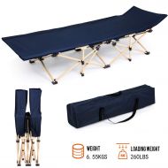 Devil Folding Camping Bed Cot with Carry Bag Portable Easy Set Up Sleeping Cot with Weight Capacity 260lbs for Outdoor Home Office[US Stock]