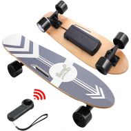 Devo Electric Skateboard, 12 MPH Top Speed, 350W Singal Motor, 10 Miles Range, Load up to 220Lbs,7 Layers Maple Longboard, Wireless Remote E-Skateboard for Adult Teens