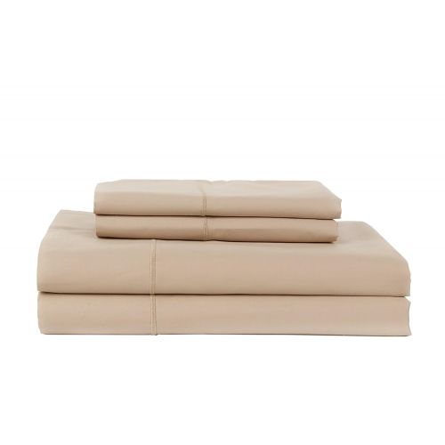  Devonshire Collection of Nottingham 820 Thread Count Solid 100% Cotton Sateen Set, Extra Soft-Breathable & Cool Sheets-Hypoallergenic, Queen, Taupe