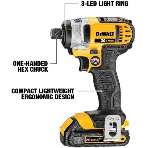  DEWALT 20V MAX Impact Driver and Drill Combo Kit (DCK280C2)