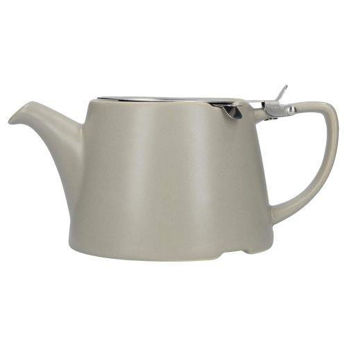  Dexam London Pottery Oval Teapot, Satin Grey, 3 Cup, Closed Box