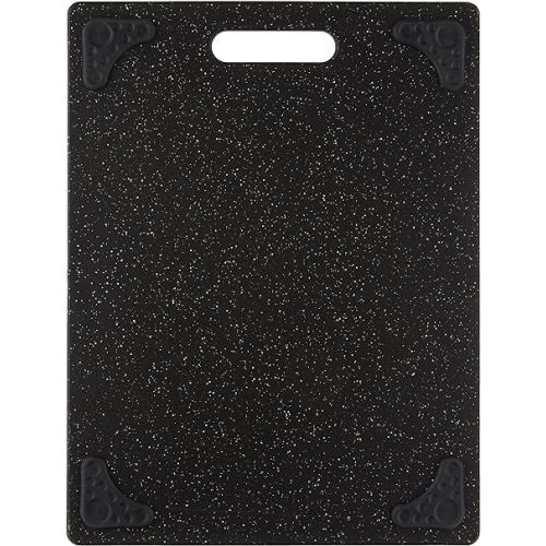  Dexas Grippboard Cutting Board with Non-Slip Feet, 11 by 14.5 inches, Dark Granite pattern and Black