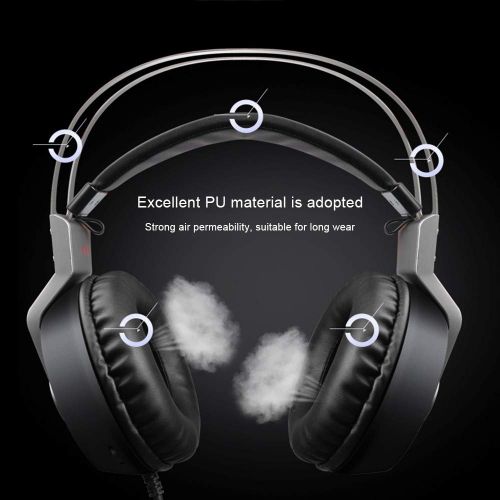  Over Ear Headphone Wired, Dfowd Lightweight Adjustable Gaming Headset With Mic, Noise Isolating Comfortable Earphones, Hi-Fi Deep Bass for iPhone iPod iPad Macbook MP3 Cellphone PC