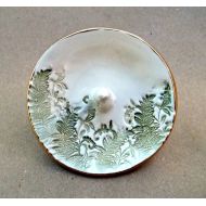 Dgordon Ceramic Fern Ring Holder Ring Bowl Ring Dish edged in gold Wholesale available