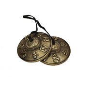 Dharma Store - Tibetan Tingsha Cymbals - 6.2 cm - OM Mane Padme Hum Symbols Embossed