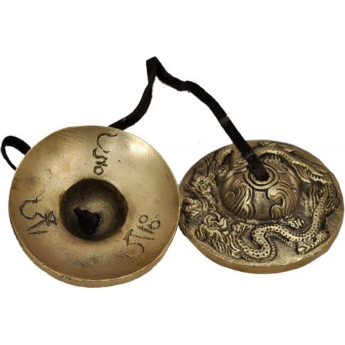  Dharma Store - Tibetan Yoga Meditation Cymbals Bell - Dragon Embossed (Original Version)