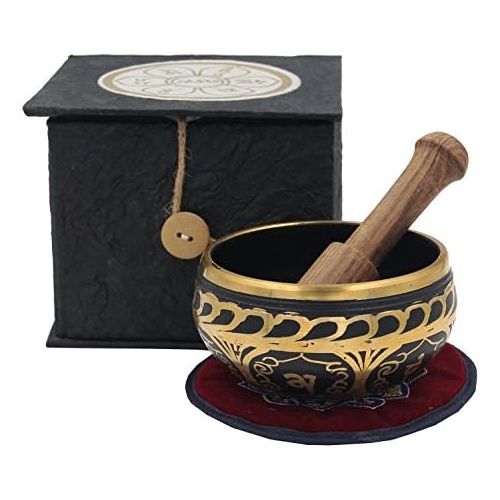  DharmaObjects Tibetan Om Mani Padme Hum Meditation Singing Bowl/Mallet/Cushion/Box Gift Set명상종 싱잉볼