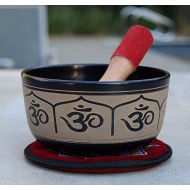 DharmaObjects Yoga Meditation 6 Inches Ganesh/OM Singing Bowl/Cushion/Mallet Gift Set명상종 싱잉볼