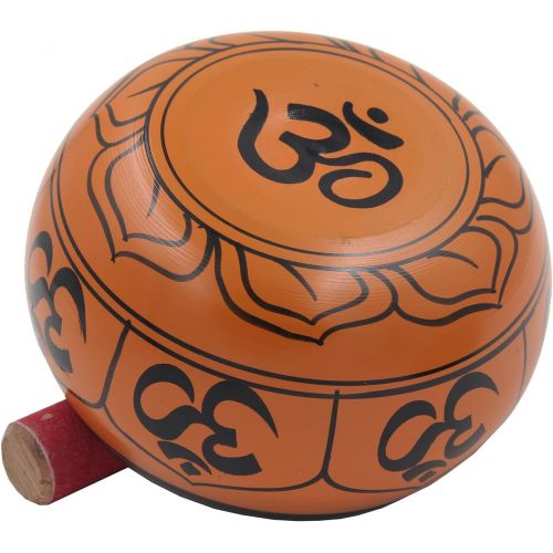  DharmaObjects Yoga Meditation 6 Inches OM Mantra Singing Bowl/Pad/Mallet Gift Set (Orange)명상종 싱잉볼