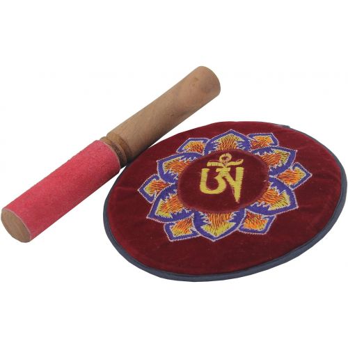  DharmaObjects Meditation Grade 6 Inches Tibetan Om Mani Singing Bowl Mallet/Cushion Set (Blue)명상종 싱잉볼