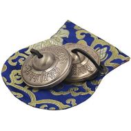 Lungta Imports DharmaObjects Tibetan Premium QualityOm Lotus Tingsha Cymbals 3 With Pouch