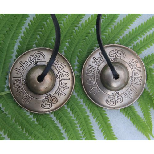  Lungta Imports DharmaObjects Tibetan Premium QualityOm Lotus Tingsha Cymbals 3 With Pouch