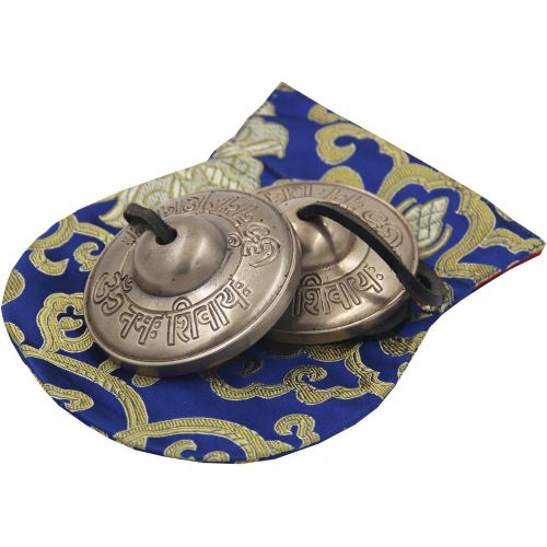  Lungta Imports DharmaObjects Tibetan Premium QualityOm Lotus Tingsha Cymbals 3 With Pouch