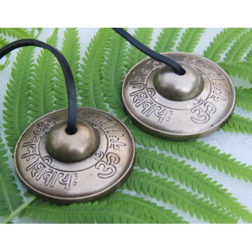  Lungta Imports DharmaObjects Tibetan Premium QualityOm Lotus Tingsha Cymbals 3 With Pouch