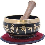 DharmaObjects Tibetan Meditation Om Mani Padme Hum Peace Singing Bowl With Mallet명상종 싱잉볼