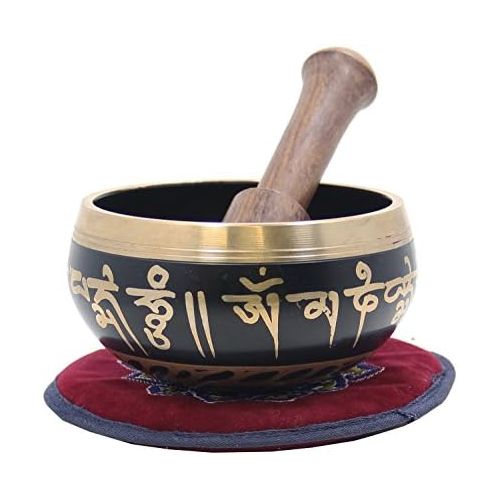  DharmaObjects Tibetan Meditation Om Mani Padme Hum Peace Singing Bowl With Mallet명상종 싱잉볼