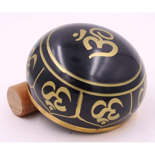  DharmaObjects Yoga Meditation Om Peace Singing Bowl/Red Velvet OM Cushion/Wooden Mallet Set명상종 싱잉볼