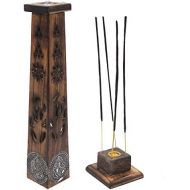 인센스스틱 DharmaObjects Wooden Artisan Decor Table Top Incense Stick Holder Burner Tower Stand