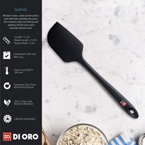  Di Oro Living DI ORO Chef Series Choice 3-Piece Silicone Spatula Set - Award-Winning Seamless Series Spatula & Two Turner Style Spatulas - Best Kitchen Spatula Set