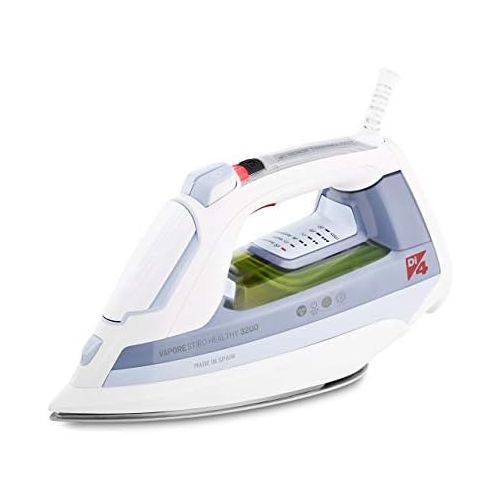  Di4 Healthy 3200 250g Variable Steam Iron 0 65g/min Diamond 4D Double Soleplate, W, 400 millilitre, Anodised Stainless Steel, White/Purple