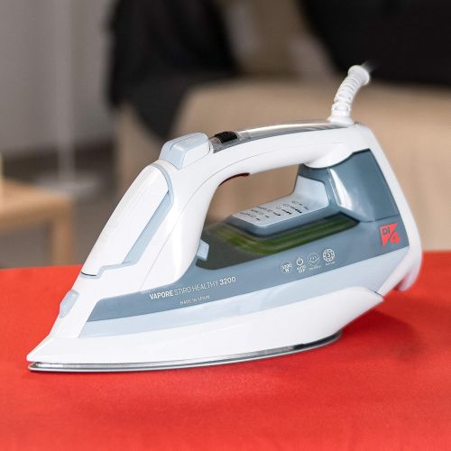  Di4 Healthy 3200 250g Variable Steam Iron 0 65g/min Diamond 4D Double Soleplate, W, 400 millilitre, Anodised Stainless Steel, White/Purple