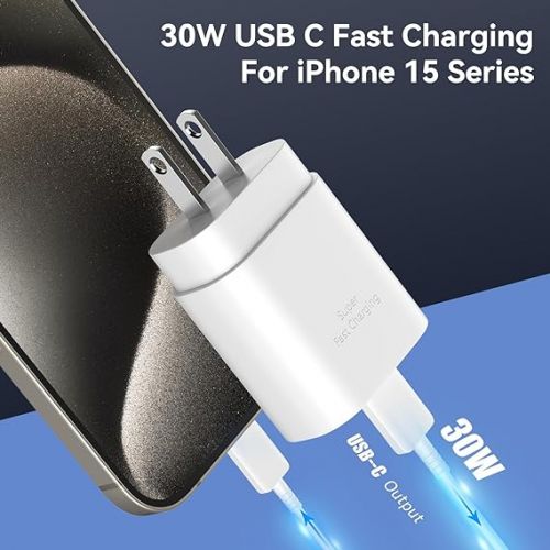  iPhone 15 Charger Fast Charging,30W USB C iPhone 15 Pro Max Charger Block &10FT Long Type C Cable Cord for iPhone 15/15 Pro Max/15 Pro/15 Plus/iPad Pro 12.9/11 inch,Samsung Galaxy S24 Ultra Plus