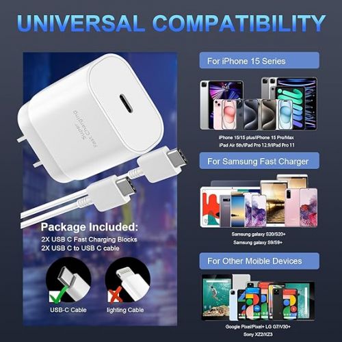  iPhone 15 Charger Fast Charging,30W USB C iPhone 15 Pro Max Charger Block &10FT Long Type C Cable Cord for iPhone 15/15 Pro Max/15 Pro/15 Plus/iPad Pro 12.9/11 inch,Samsung Galaxy S24 Ultra Plus