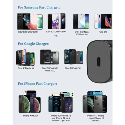  DiHines Super Fast Charger Type C,25W USB-C Wall Charger for Samsung Galaxy S22/S22 Ultra/S22+/S21/S21Ultra/S21 Plus/S20/S20 Ultra/S10/Note 10 20/Note 20 Ultra,Fast Charging Block with 5FT