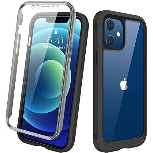  [아마존베스트]Diaclara Designed for iPhone 12/12 Pro Case, Full Body Rugged Case with Built-in Touch Sensitive Anti-Scratch Screen Protector, Soft TPU Bumper Case for iPhone 12/12 Pro 6.1 (Black